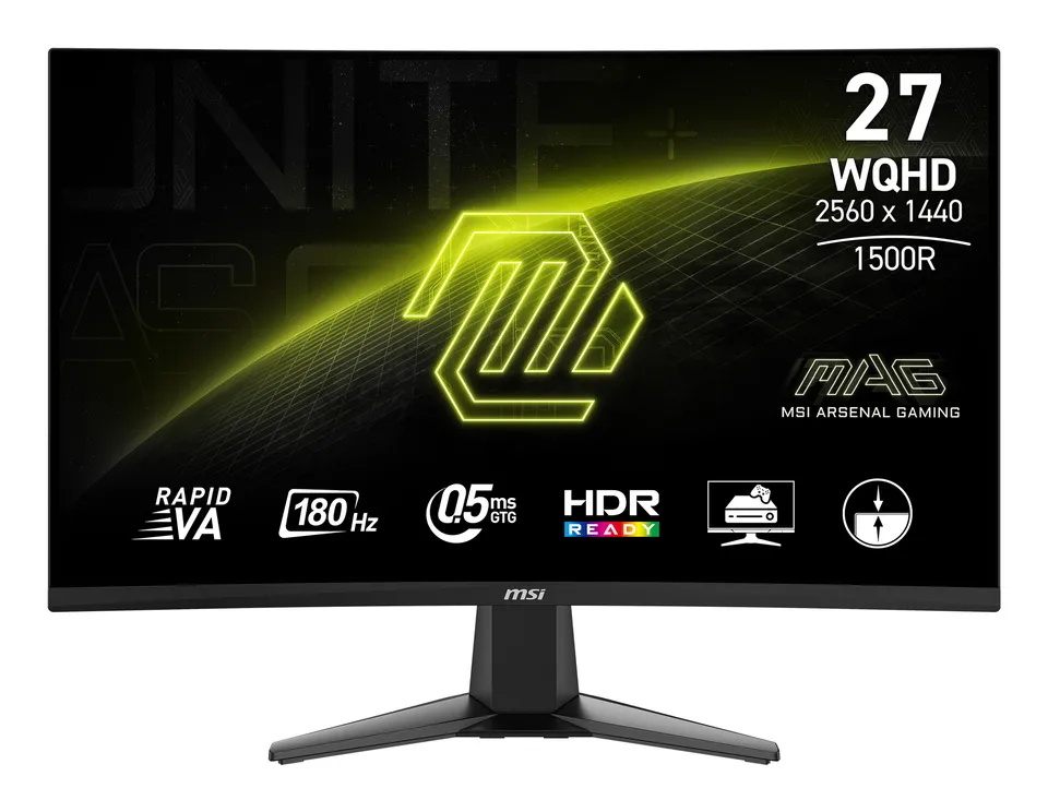 MSI MAG 27CQ6F Gaming monitor 27" zakřivený Rapid VA/2560x1440 (WQHD)/180Hz/0,5m
