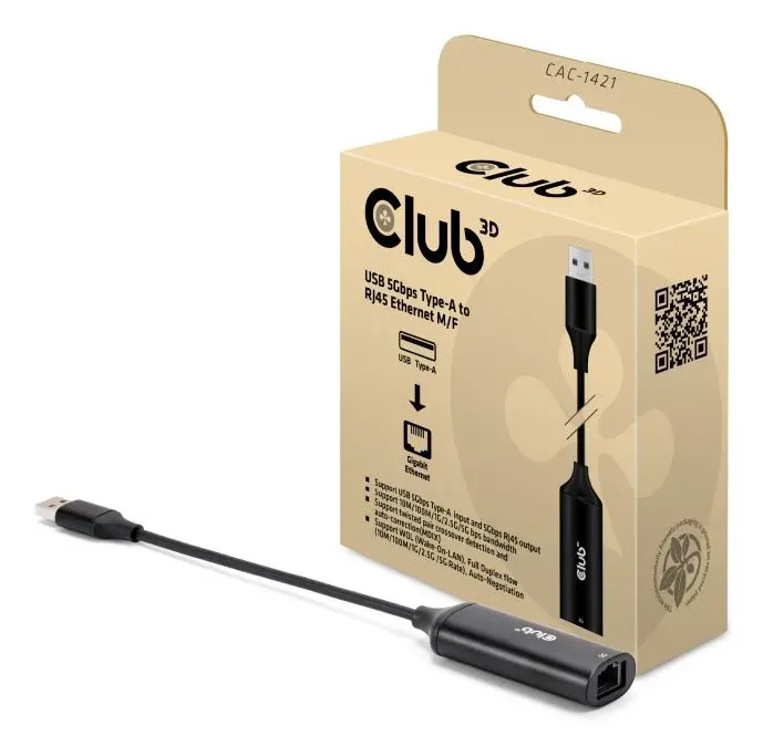Club3D Adaptér USB-A na RJ45, 5Gb, 24cm