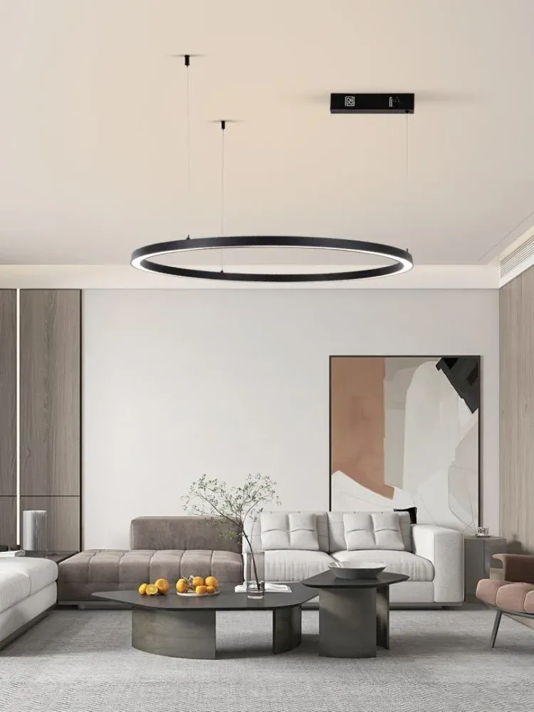 IMMAX NEO FINO NEW SMART závěsné svítidlo 1 kruh, 80cm, 60W, černé, Zigbee 3.0, TUYA