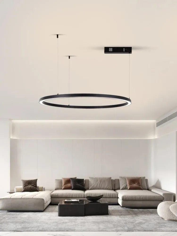 IMMAX NEO FINO NEW SMART závěsné svítidlo 1 kruh, 80cm, 60W, černé, Zigbee 3.0, TUYA