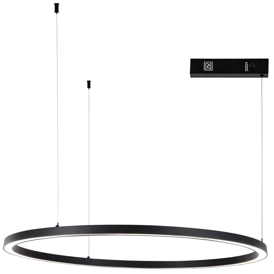IMMAX NEO FINO NEW SMART závěsné svítidlo 1 kruh, 80cm, 60W, černé, Zigbee 3.0, TUYA