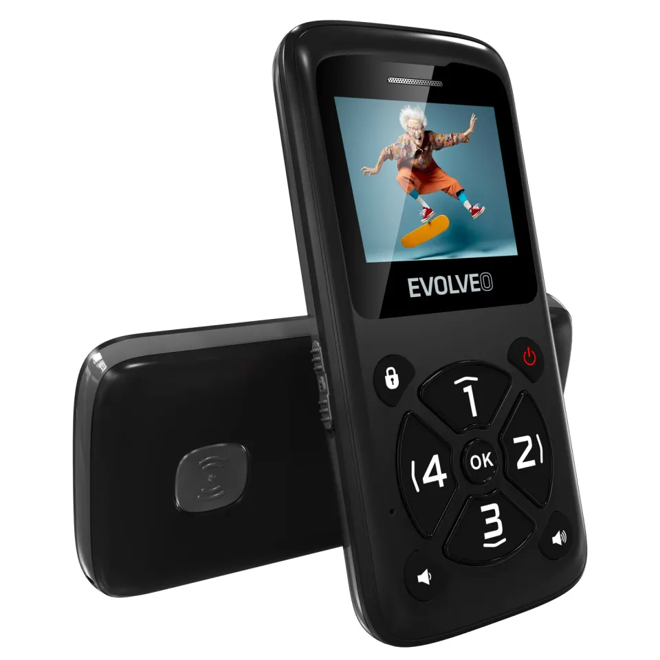 EVOLVEO Mobilní telefon pro seniory EasyPhone ID, černá