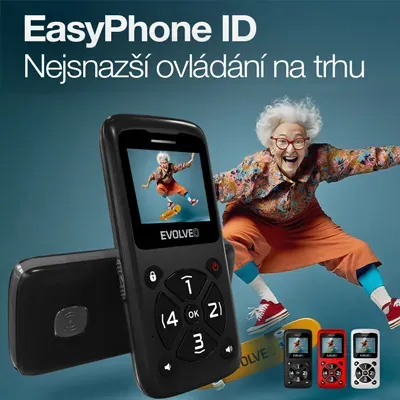 EVOLVEO Mobilní telefon pro seniory EasyPhone ID, černá