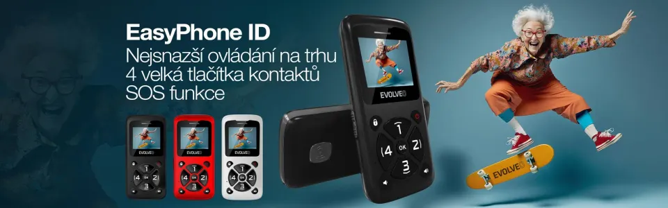 EVOLVEO Mobilní telefon pro seniory EasyPhone ID, černá