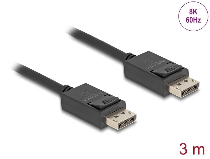 Delock DisplayPort kabel 16K 30 Hz / 8K 60 Hz 40 Gbps 3 m