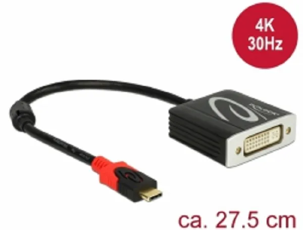 Delock Adaptér USB Type-C samec > DVI samice (DP Alt Mód) 4K 30 Hz