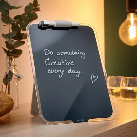 LEITZ Stolní skleněná tabulka na poznámky Cosy sametová šedá