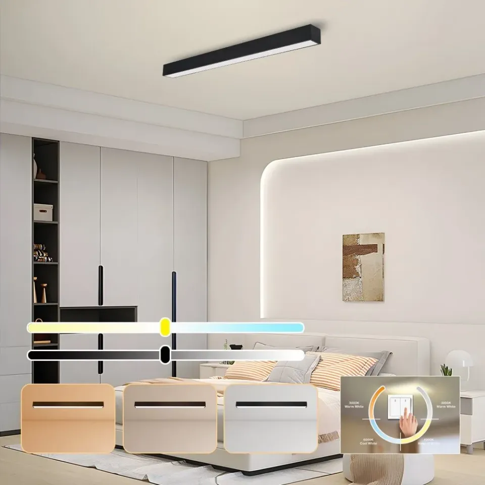 IMMAX NEO LITE LUNGO SMART stropní svítidlo 120cm 38W 2882lm, s podporou BEACON, Wi-Fi, TUYA, černé