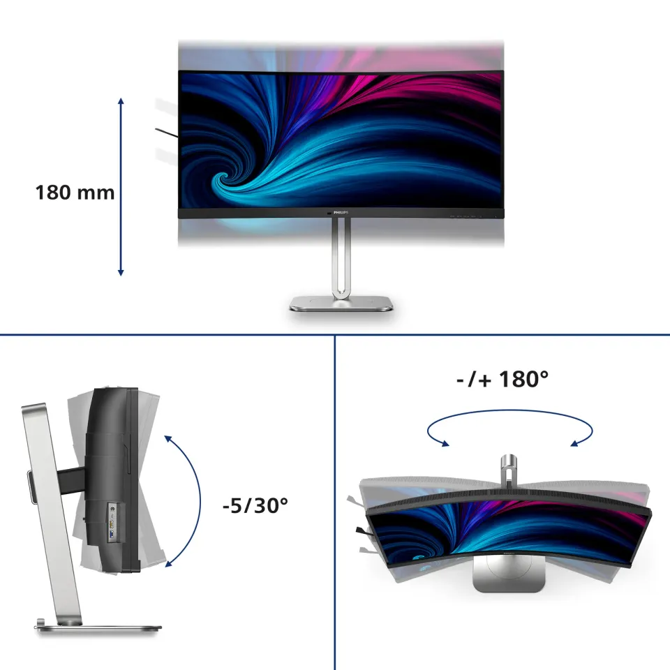 Philips LCD 34B2U5600C 34" zakřivený VA/3440x1440@120Hz/4ms/300cd/2xHDMI/DP/6xUS