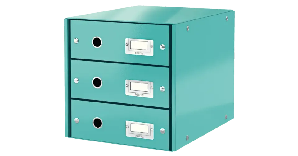 LEITZ Zásuvkový box Click&Store, 3 zásuvky, ledově modrá
