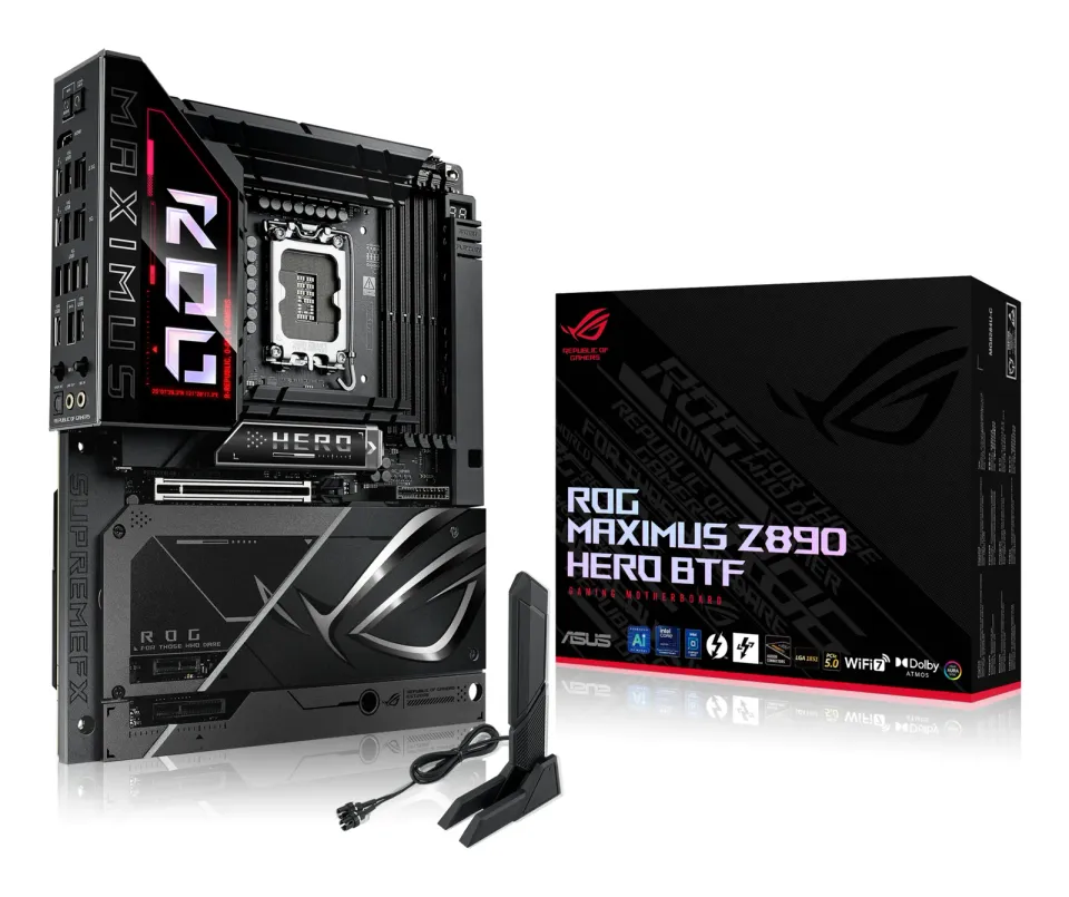 ASUS MB Sc LGA1851 ROG MAXIMUS Z890 HERO BTF, Intel Z890, 4xDDR5, WiFi, 1xHDMI, 2xThunderbolt