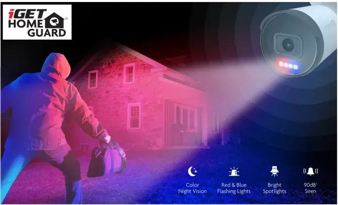 iGET HOMEGUARD HGNHK938CAM - IP PoE kamera s 4K rozlišením, obousměrným zvukem,