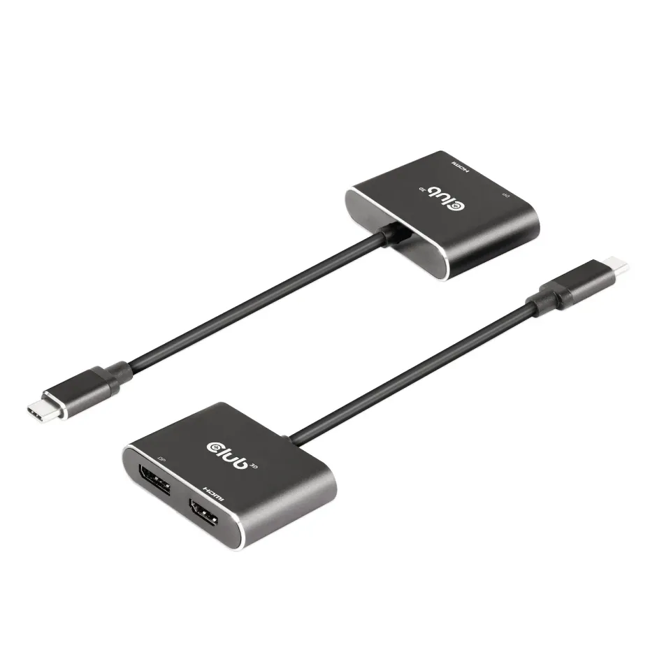 Club3D hub MST (Multi Stream Transport) USB3.2 Gen2 Type-C(DP Alt-Mode) na DisplayPort + HDMI 4K60Hz (M/F)