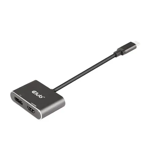Club3D hub MST (Multi Stream Transport) USB3.2 Gen2 Type-C(DP Alt-Mode) na DisplayPort + HDMI 4K60Hz (M/F)
