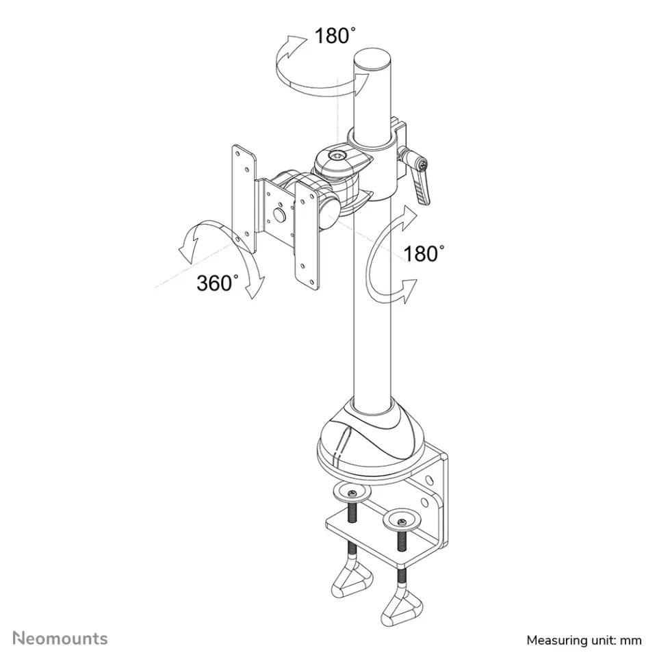 Neomounts FPMA-D965 / Flat Screen Desk Mount (clamp) / Black