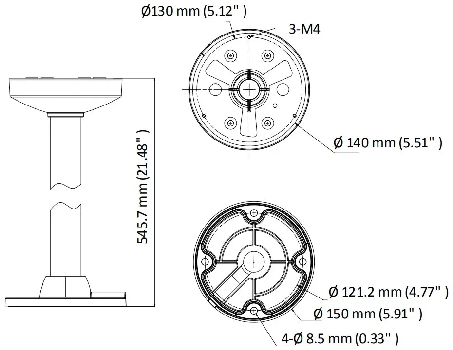 HIKVISION držák pro kameru DS-1271ZJ-140-DM45/ kompatibilní s kamerami serie D3xx
