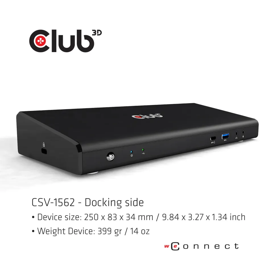 Club3D Dokovací stanice USB-C 13v1, 2xDP, 3xHDMI, 1xUSB-C, 5xUSB, 1xRJ45, 1x3.5mm, černá