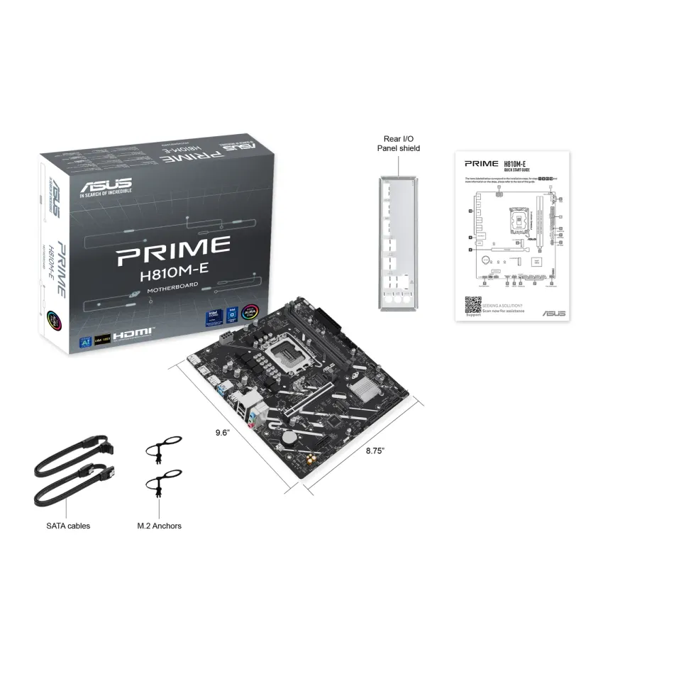 ASUS MB Sc LGA1851 PRIME H810M-E-CSM, Intel H810, 2xDDR5, 2xDP, 1xHDMI, mATX