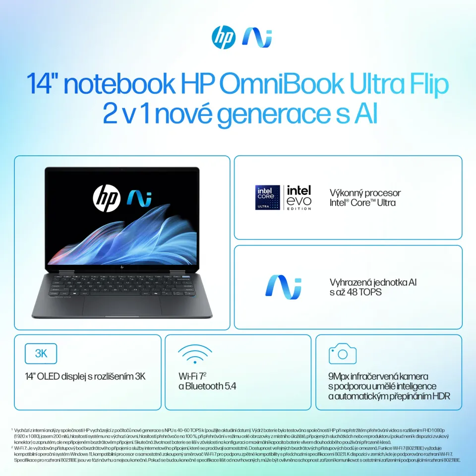 HP Omnibook UF/14-fh0433nc/U5-226V/14"/2880x1800/T/16GB/1TB SSD/Arc 130V/W11P/Blue/2R NBD