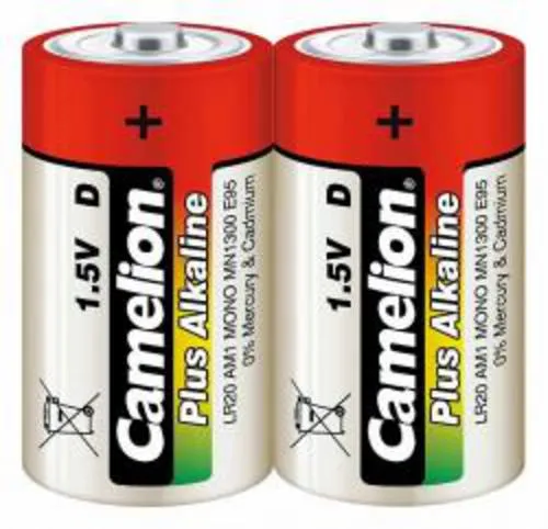 CAMELION 2ks baterie PLUS ALKALINE MONO/D/LR20 blistr baterie alkalické (cena za 2pack)