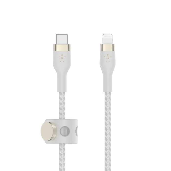 Belkin BOOST CHARGE Lightning/USB-C kabel, 2m, bílý - odolný PRO Flex