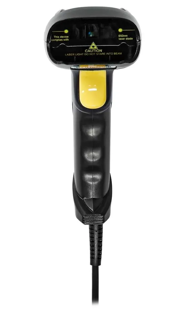NEDIS čtečka čárových kódů/ laser/ kabelová/ 1D lineární/ napájení z USB/ USB 2.0/ černá