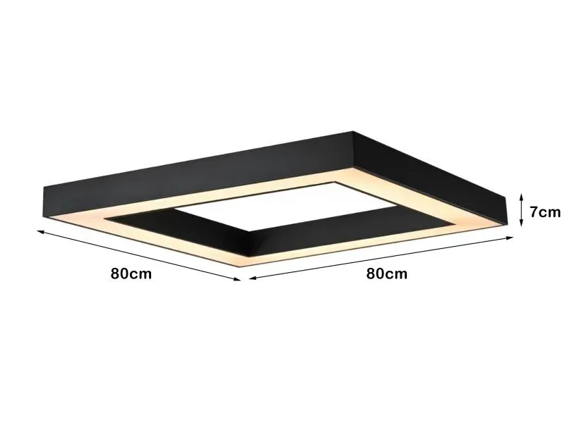 IMMAX NEO CANTO SLIM SMART stropní svítidlo 80 x 80cm 60W, černé, Zigbee 3.0, TUYA