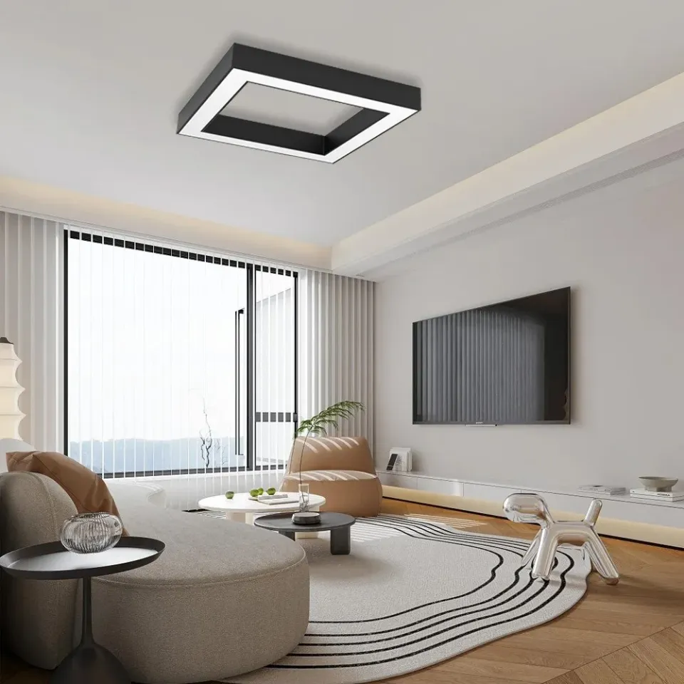 IMMAX NEO CANTO SLIM SMART stropní svítidlo 80 x 80cm 60W, černé, Zigbee 3.0, TUYA