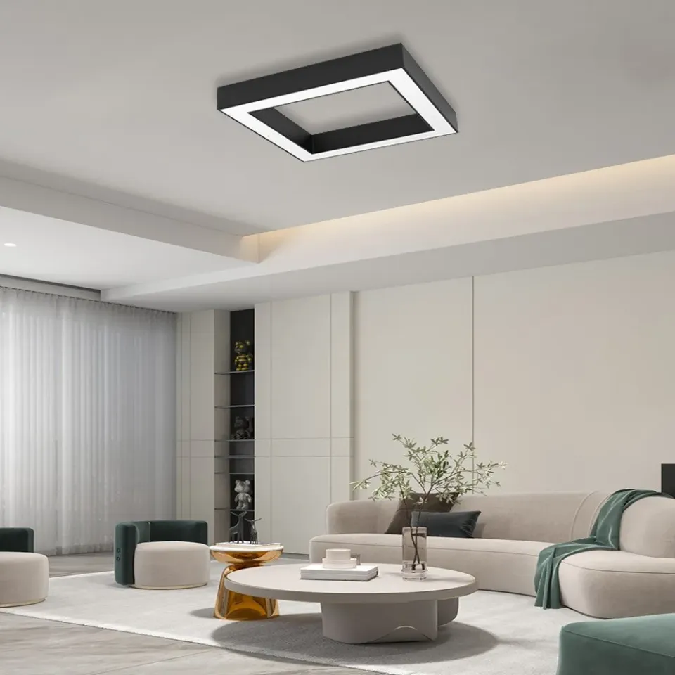 IMMAX NEO CANTO SLIM SMART stropní svítidlo 80 x 80cm 60W, černé, Zigbee 3.0, TUYA