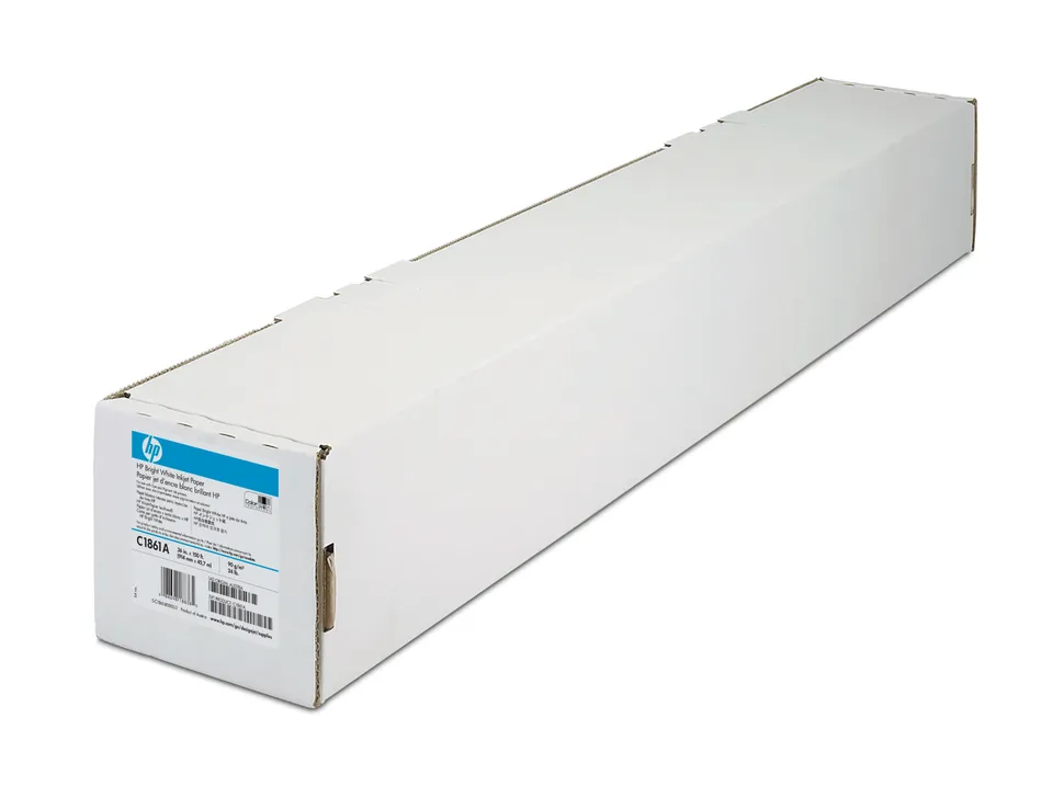 HP Bright White Inkjet Paper, 119 microns (4.7 mil) • 90 g/m2 (24 lbs) • 841 mm x 45.7 m , Q1444A