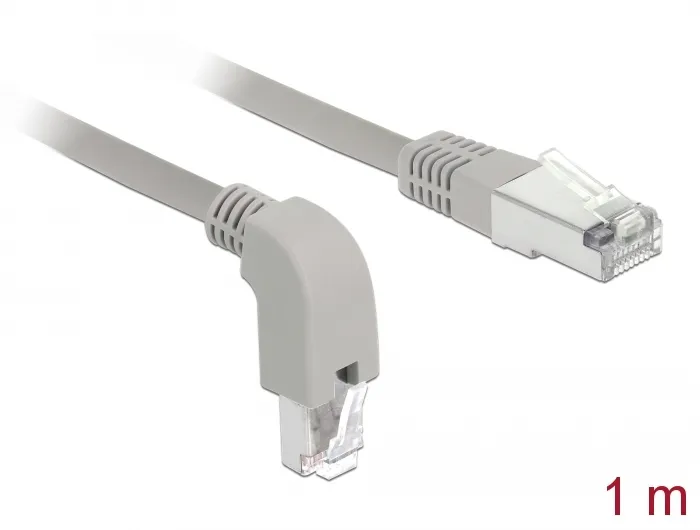 Delock Netzwerkkabel RJ45 Cat.5e SF/UTP rechtwinklig abwärts / gerade 1 m