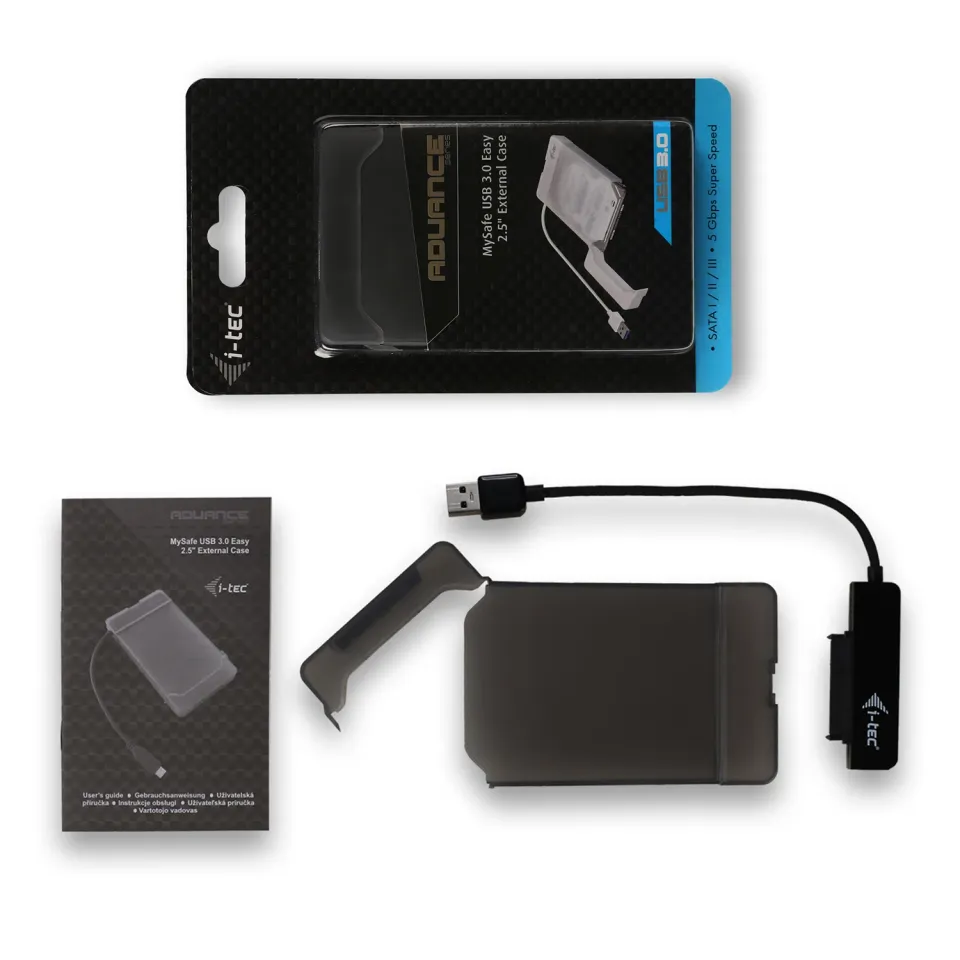 i-tec USB 3.0 MySafe Easy, rámeček na externí pevný disk 6.4 cm / 2.5" pro SATA I/II/III HDD SSD, černý