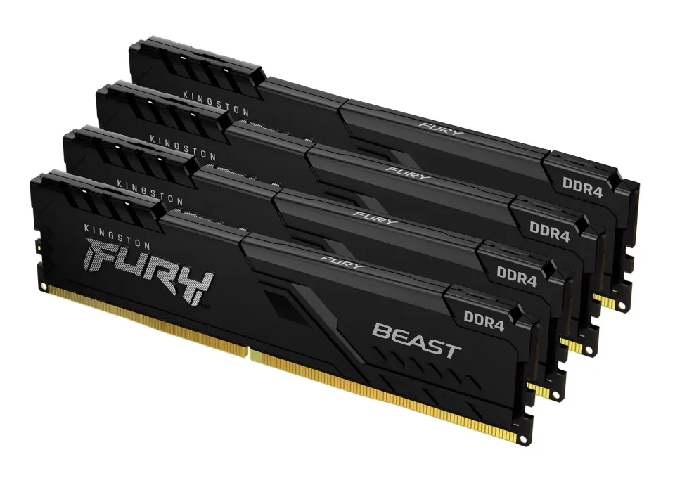 KINGSTON 128GB 3600MHz DDR4 CL18 DIMM (Kit of 4) FURY Beast Black