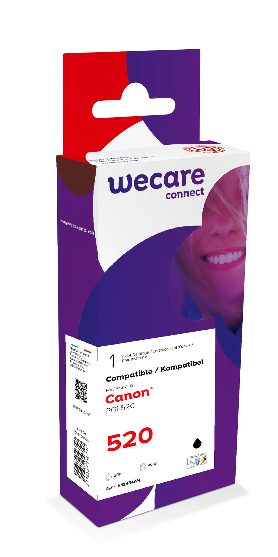 WECARE ARMOR ink pro CANON PGi-520BK,černá/black pigm.