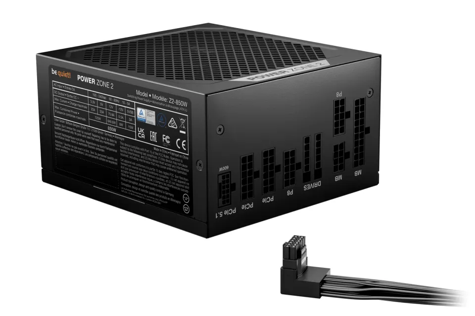 Be quiet! / zdroj POWER ZONE 2 850W / ATX 3.1 / 140mm fan / částečně pasivní / 80 PLUS Platinum
