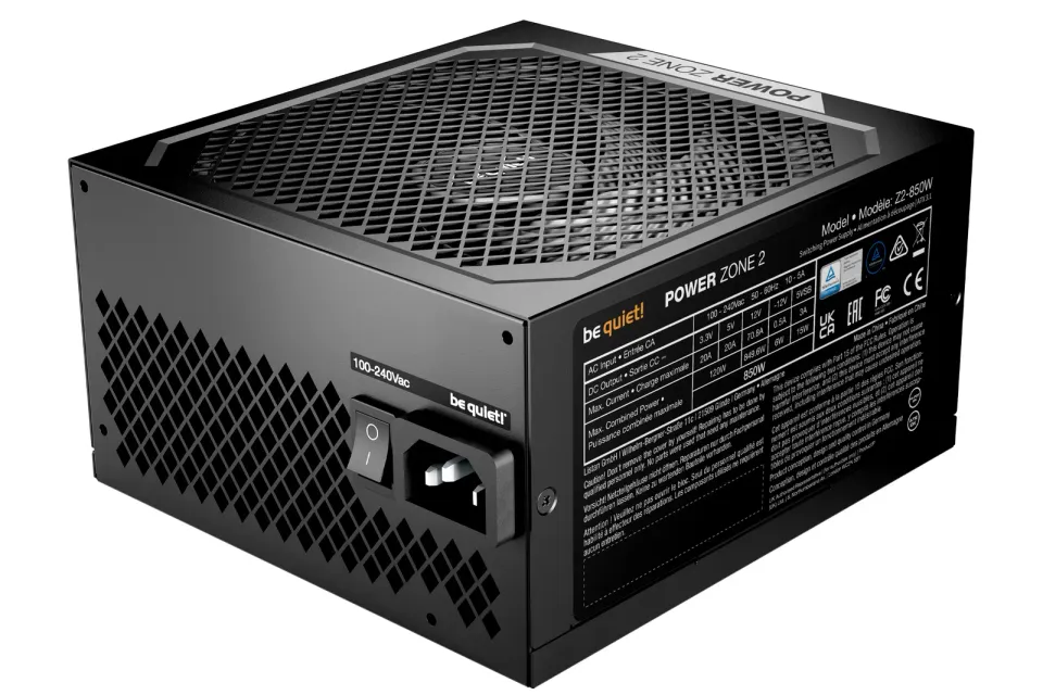 Be quiet! / zdroj POWER ZONE 2 850W / ATX 3.1 / 140mm fan / částečně pasivní / 80 PLUS Platinum