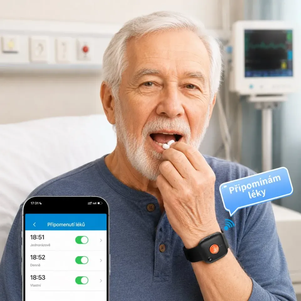 HELMER GPS SOS lokátor (přívěsek) LK 717/ detekce pádu/ IP67/ krokoměr/ připomenutí užívání léků/ hlasová komunikace