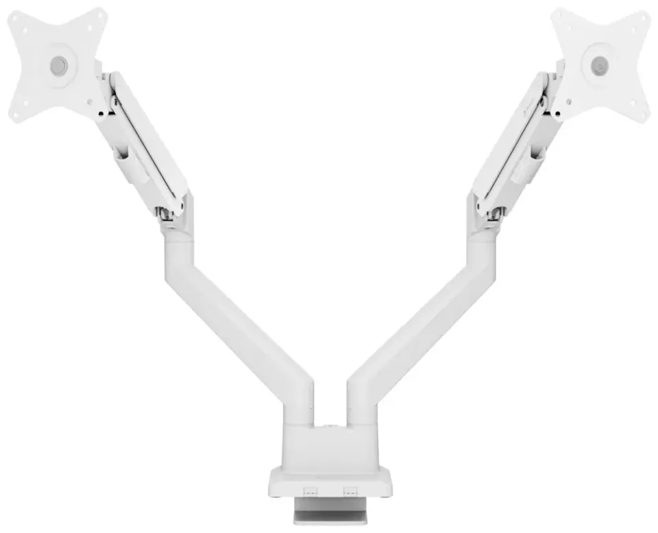 AROZZI ALZARE NEO DUO White/ stolní držák pro 2 monitory/ plynový píst/ kovový/ bílý