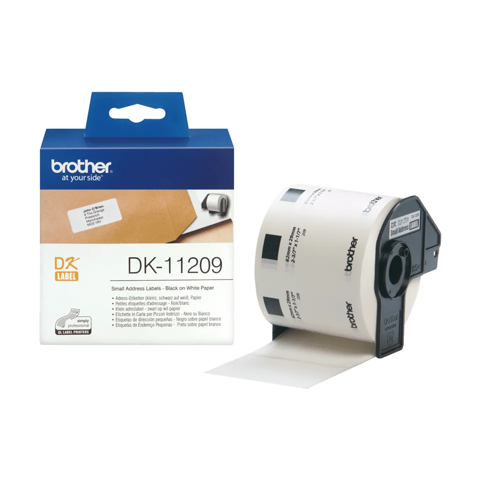 Brother - DK-11209 (papírové/ úzké adresy - 800ks) 29 x 62mm