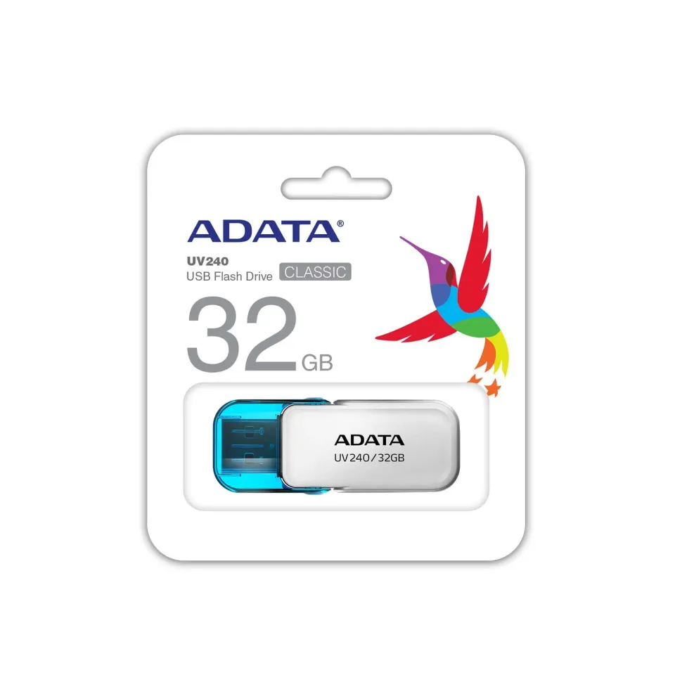 ADATA Flash Disk 32GB UV240, USB 2.0 Dash Drive, bílá