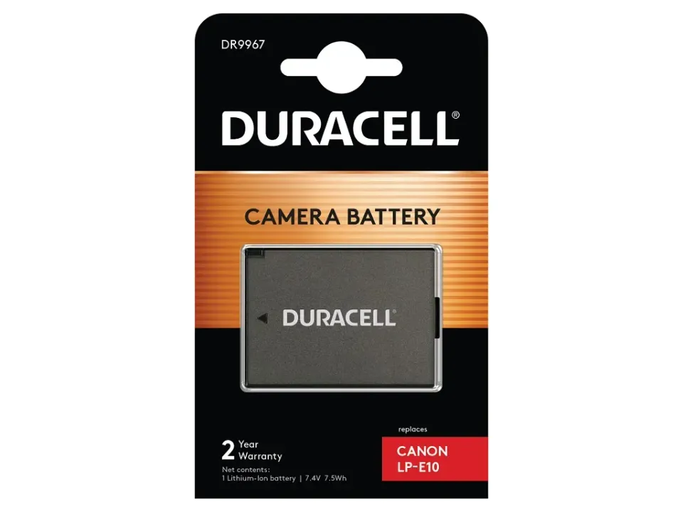 DURACELL Baterie - DR9967 pro Canon LP-E10, černá/bílá, 1020 mAh, 7.4 V
