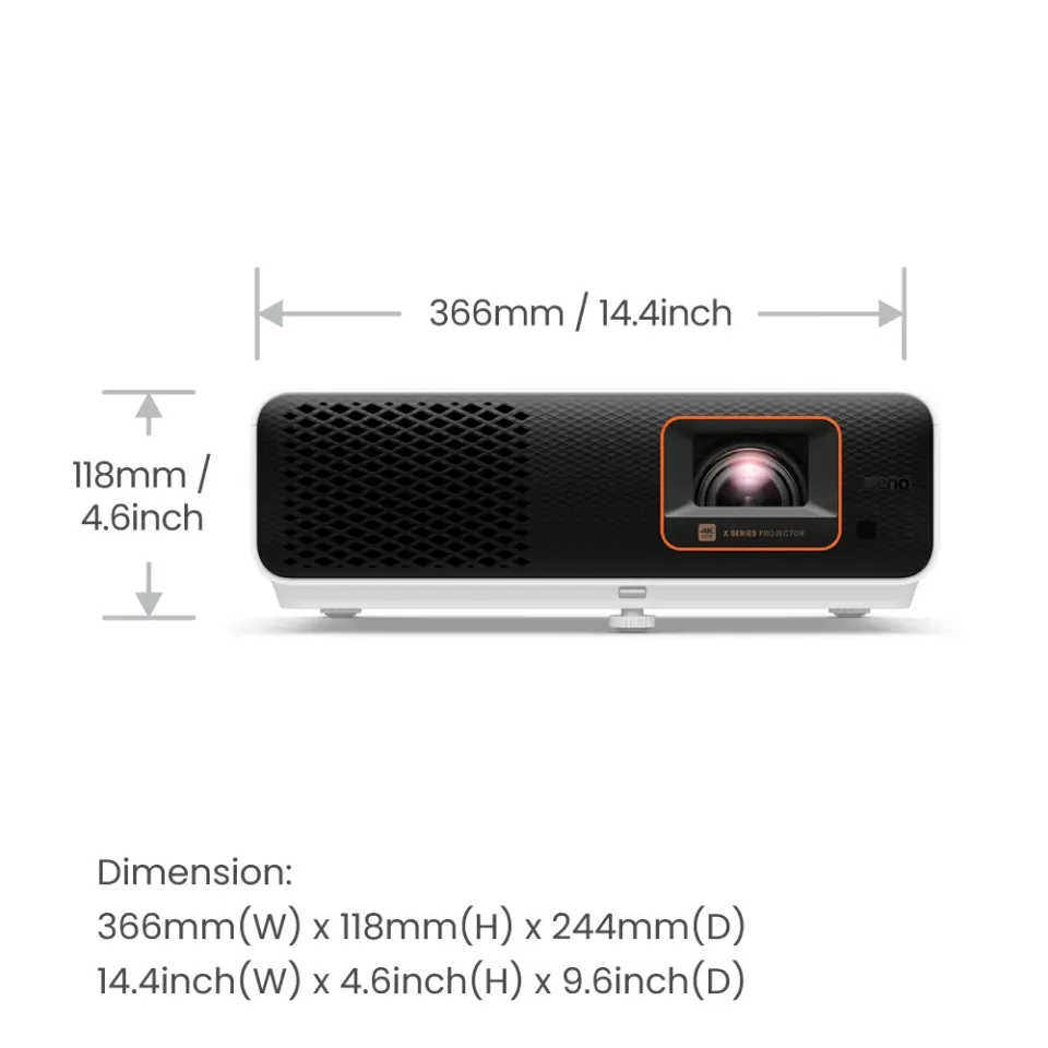 BenQ X500i DLP Projektor, 3840×2160 4K UHD/2200 ANSI/600k:1/HDMIx2/USBx2/RS-232/