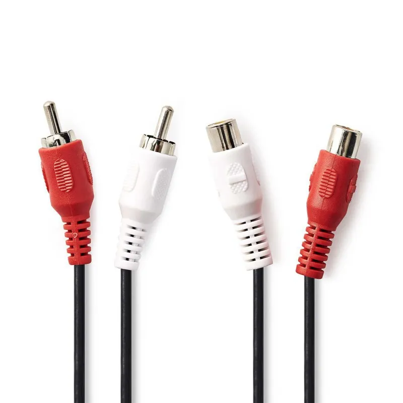 Nedis CAGB24205BK50 - Stereofonní Audio Kabel | 2x RCA Zástrčka - 2x RCA Zásuvka