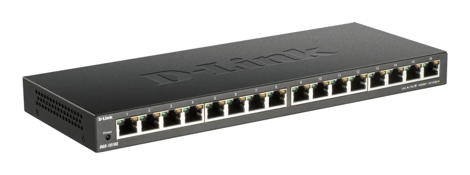 D-Link DGS-1016S 16-port Gigabit Ethernet Switch, fanless