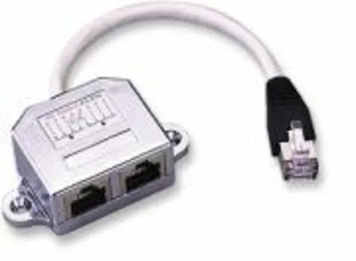 SPLITTER UTP RJ45, 2xF-1xM, Y, (2ports 10/100MBPS), cable 10cm (T-MOD adapter)