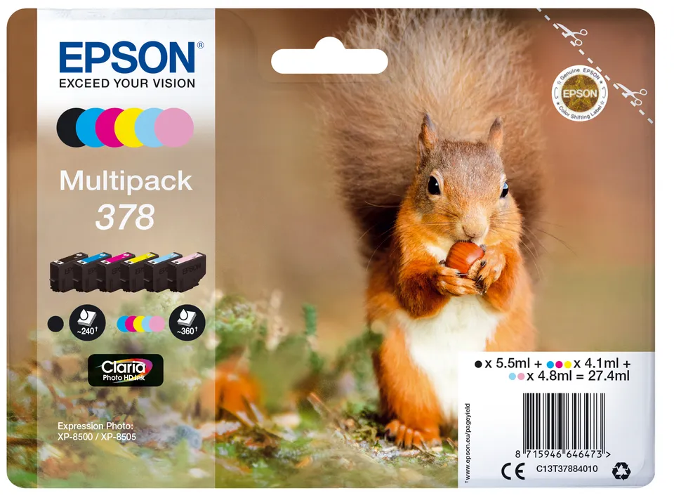 EPSON cartridge T3788 (black/cyan/light cyan/yellow/magenta/light magenta) multi