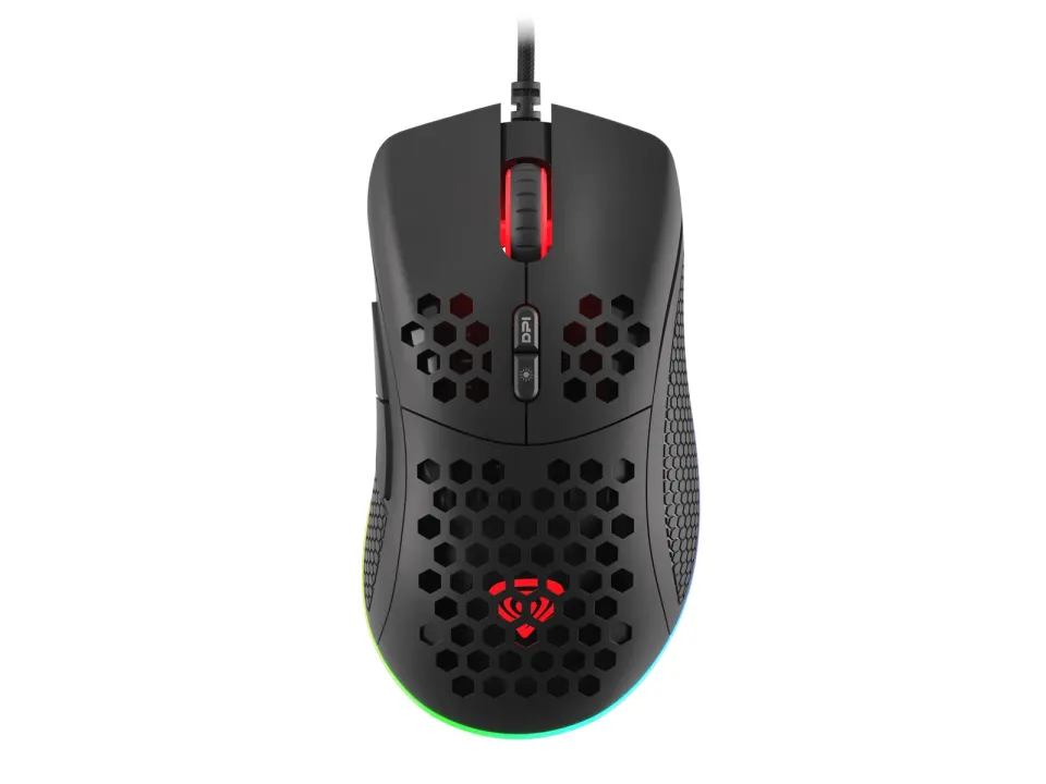 Genesis herní optická myš KRYPTON 555/RGB/8000 DPI/Herní/Optická/8 000 DPI/Drátová USB/Černá