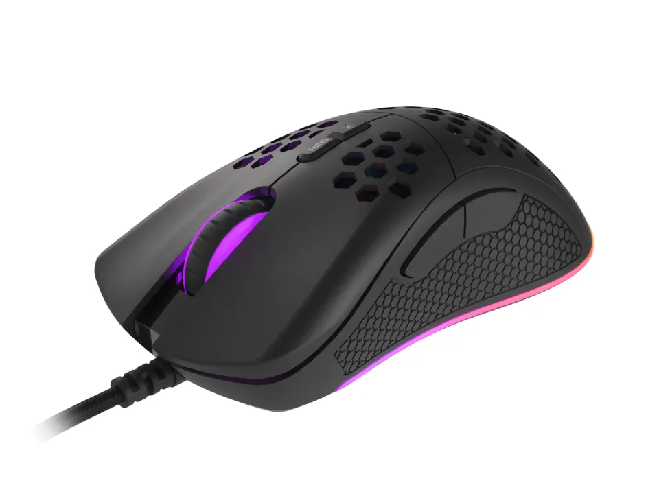 Genesis herní optická myš KRYPTON 555/RGB/8000 DPI/Herní/Optická/8 000 DPI/Drátová USB/Černá