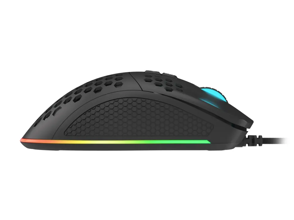 Genesis herní optická myš KRYPTON 555/RGB/8000 DPI/Herní/Optická/8 000 DPI/Drátová USB/Černá