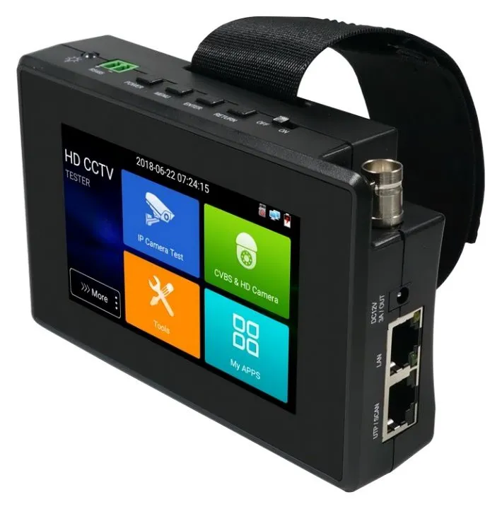 XtendLan Ruční tester IP a analog kamer, 4" touch, LAN, PoE, video-in, CVI/AHD/TVI, 12V out
